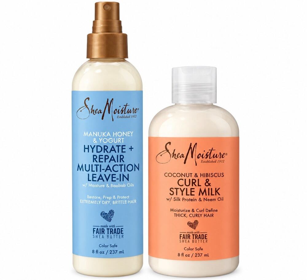 SheaMoisture Manuka Honey Leave-In & Coconut Hibiscus Style Milk 2 Pc Set
